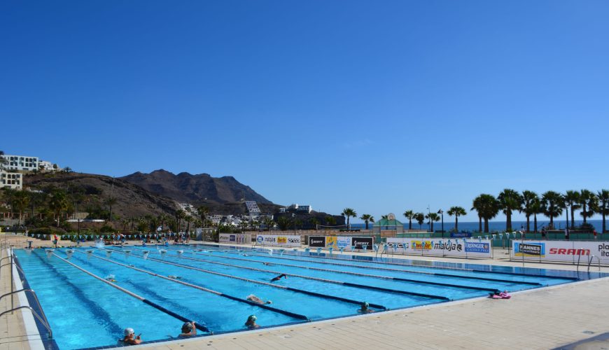 A nice image of the Olympic swimming pool of the Playitas hotel.