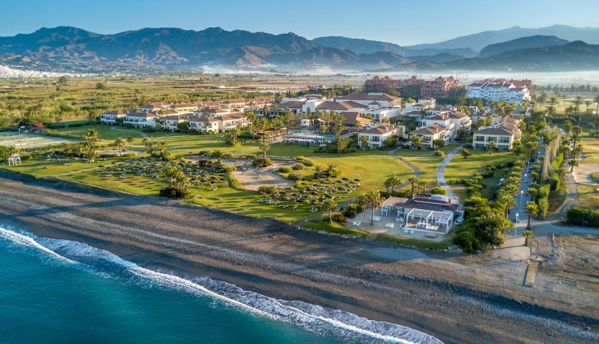 An aerial view of Playa Granada resort in Andalusia, Andalusia, Motril, Spain, hotel.