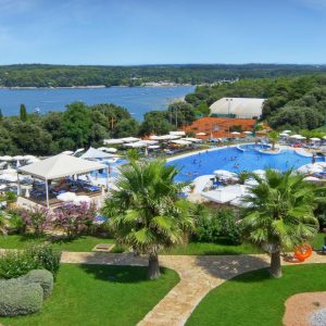 An aerial view of Valamar Tamaris Resort, Istria, Porec, 52465, Croatia, hotel.
