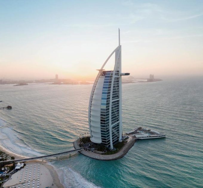 A beautiful picture of Burj Al Arab Jumeirah, Dubai, United Arab Emirates, hotel.