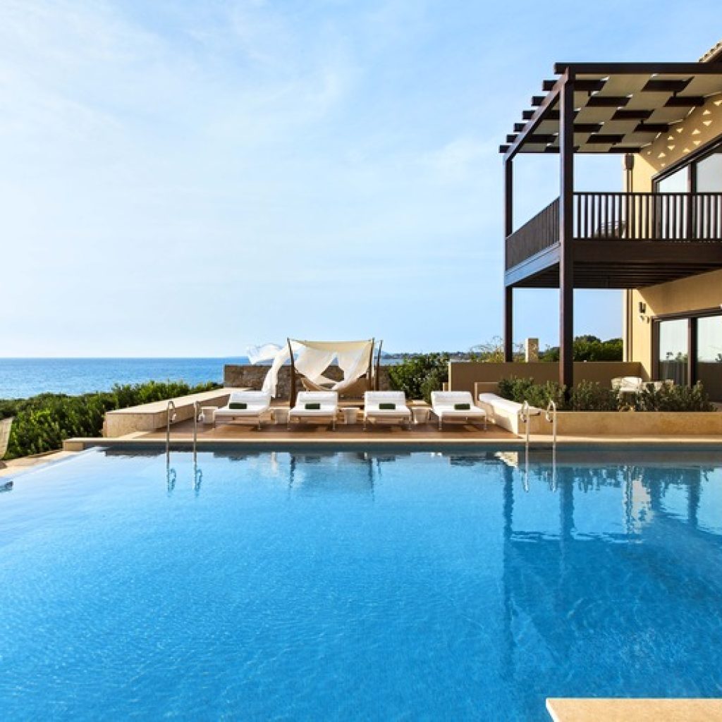 A beautiful picture of The Romanos, A Luxury Collection Resort, Messinia, Peloponnese, Costa Navarino, Greecej, hotel.